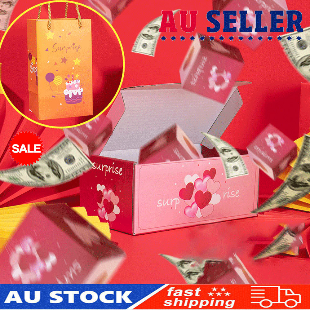 Folding Bouncing ATM Surprise Money Bounce Jumping Box Birthday Party Kids GiZV