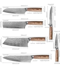 FULLHI Knife Set 13pcs Japanese Knife Set, Premium German Stainless, Portable 