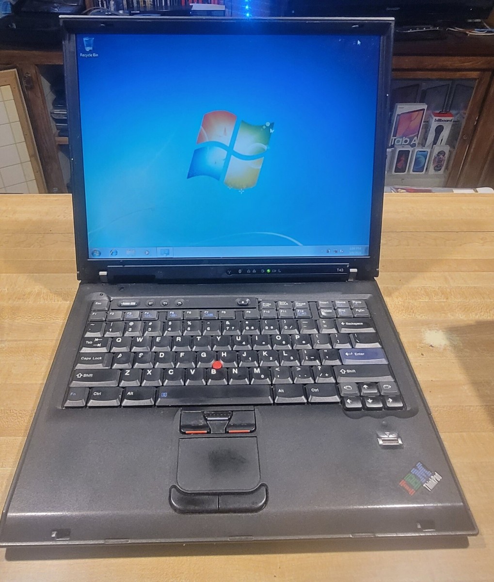 IBM Thinkpad T43 • Win7 • 2GB RAM • 75GB HDD • 1.8GHz • Good