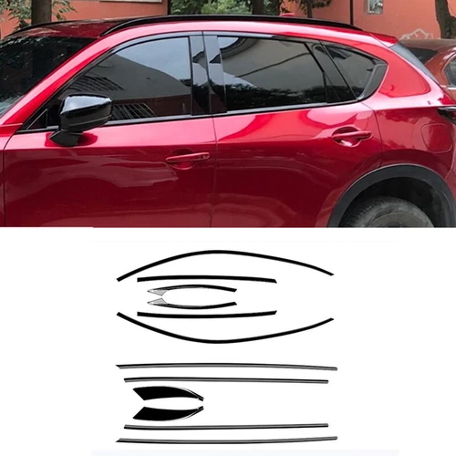 Car Window Molding Trims Seal Belt Strips Gloss Black For Mazda CX-5 2017- 2025 - Picture 1 of 5