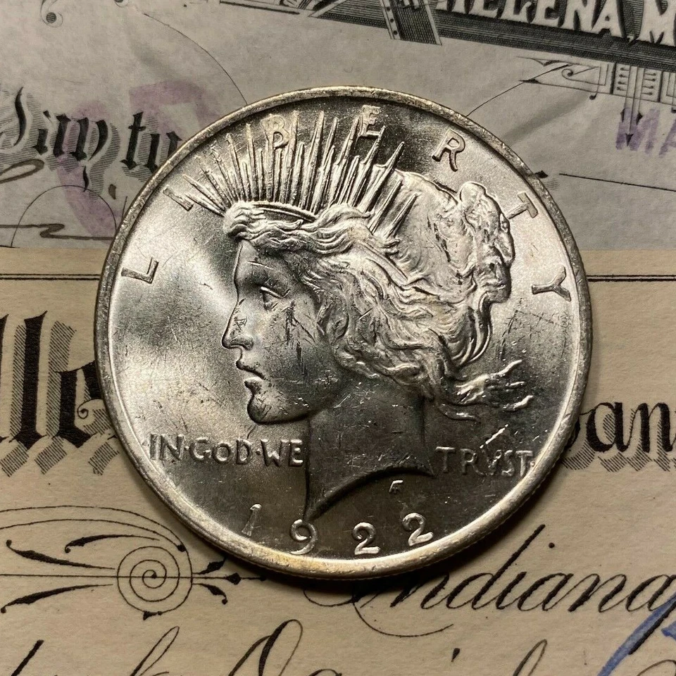 GEM BU Peace Dollars From OBW Roll Estate Sale Silver Hoard ~ UNC BU MS - Image 4 of 4