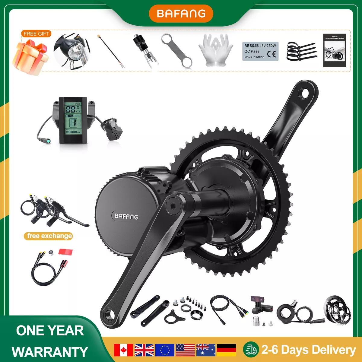 Bafang BBS02 48V 750W Mid Drive Electric Bicycle Kit