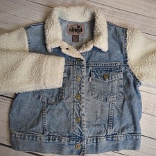 Vintage Levi Levi's Silver Tab Denim Sherpa Crop Jacket Womens Size Small