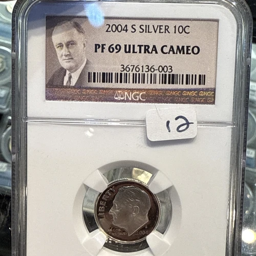 2004 S NGC SILVER PROOF PF 69 Ultra Cameo 10 CENT ROOSEVELT DIME SAN FRANCISCO