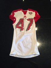 Game Worn Used Miami Red Hawks Football Jersey Adidas Size L #47