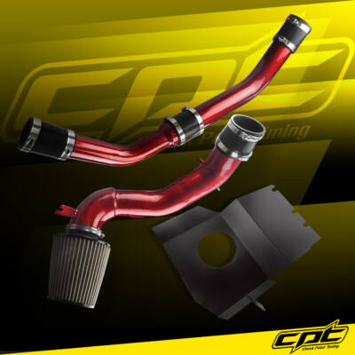 For 08-15 Lancer Turbo 2.0L Evo X 10 Red Cold Air Intake + Black Filter Cover
