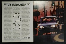 1986 Saab 900 Turbo 24 Minutes At Le Mans Trip Right Car Photo Vintage Print Ad