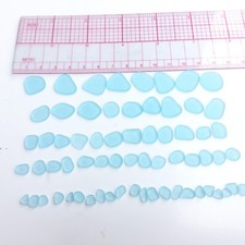 20 pieces light blue flat sea beach glass slice lots jewelry making
