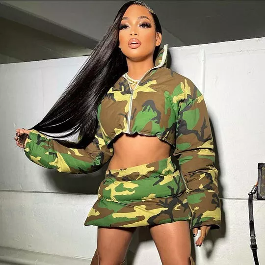 Camouflage skirt and clearance jacket