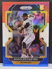 2022 Panini Prizm Rodolfo Castro Red White & Blue Prizm #64 (RC) - Pirates
