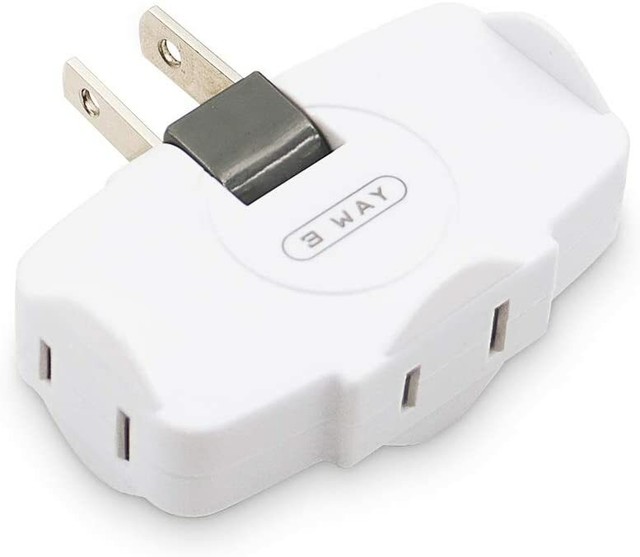 SYCON 3 Way Wall Outlet Extender AC Adapter, 2Prong Swivel Mini Indoor