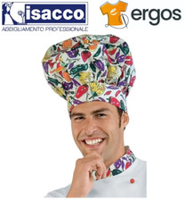 Isacco CAPPELLO CUOCO Unisex 100% Cotone Fantasia Pepper Chef Cucina Elegante