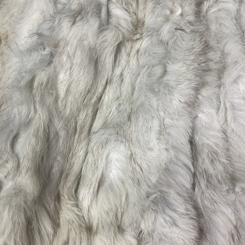 Vintage Women Size 6 Blue Fox Fur Coat Cream Off White Brightened Korea Finland - Picture 4 of 8