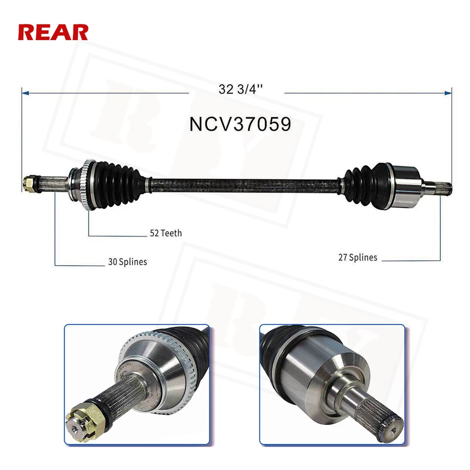 Conjunto de eje trasero par CV para Hyundai Santa Fe 2007 2008 2009 2,7 L 3,3 L V6 nuevo Foto 2 de 4