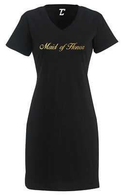 Gold Foil Maid Of Honor - Wedding Party Marriage Women's Dress
