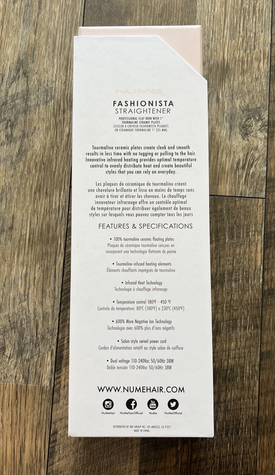 Alisador NuMe Fashionista 1" profissional ferro plano turmalina/cerâmica (rosa) - Imagem 2 de 3