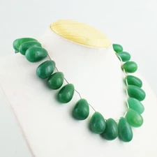 1187 Cts Earth Mined Enhanced Emerald Pear Shape Beads Womens Necklace JK 19E409