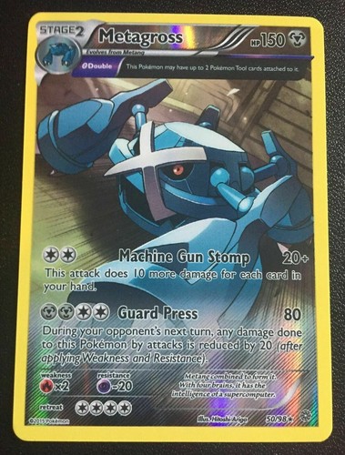 Full Art Metagross Reverse Holo Rare 50 98 Pokemon Xy Ancient Origins Lp Ebay