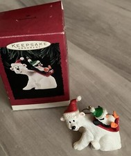 Vtg Hallmark Keepsake Christmas Ornament Polar Coaster 1995 Penguin Polar Bear