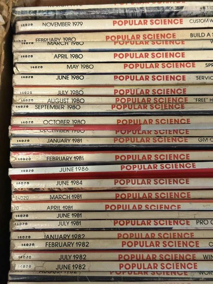HUGE LOT OF VINTAGE POPULAR SCIENCE 1980S MAGAZINES USA ORIGINAL SCARCE YEARS! Foto 2 de 4