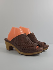 UGG Ansel Chestnut Brown Leather Women's Clogs Size 10.
