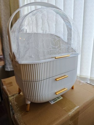 Kosmetik Organizer Hautpflege Display Box mit 2 Schubladen und transparentem Deckel