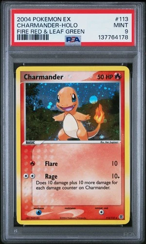 2004 POKEMON EX FIRE RED & LEAF GREEN #113 CHARMANDER-HOLO PSA 9