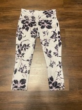 ATHLETA sz S Magnolia Gray Purple Chaturanga Leggings Cropped Style 777529