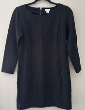 J. Crew Boatneck Long Sleeve Scuba Shift Black XS. Perfect Little Black Dress
