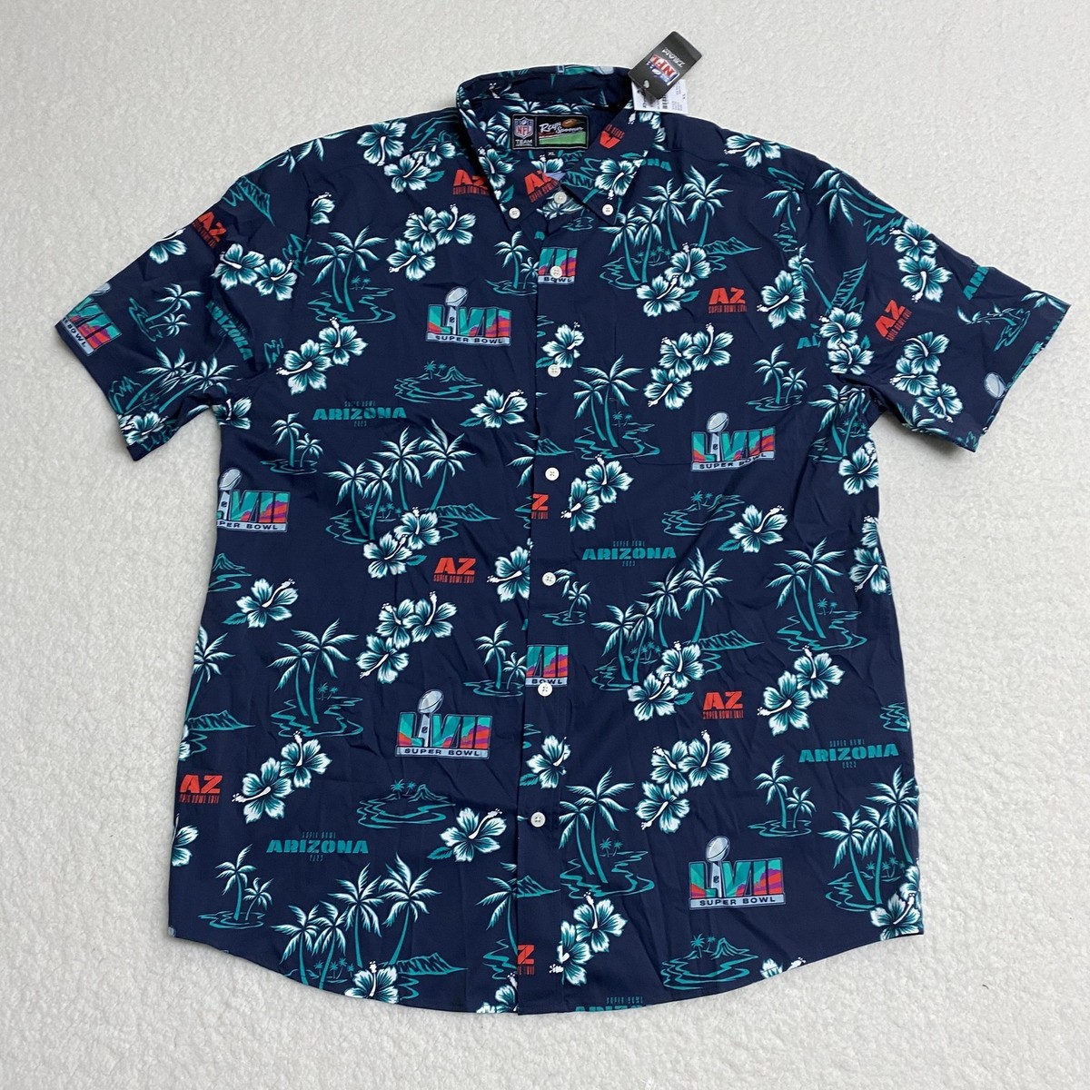 Reyn Spooner NFL Super Bowl LVII Shirt Mens XL Blue Arizona