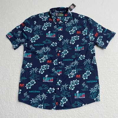 Reyn Spooner NFL Super Bowl LVII Shirt Mens XL Blue Arizona