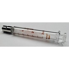 FORTUNA 7.140-29 Reusable Glass Syringe,3 mL,Luer Lock 19G359