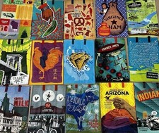  NEW Trader Joe's ECO REUSABLE GROCERY SHOPPING TOTE BAGS - STATES - YOU CHOOSE