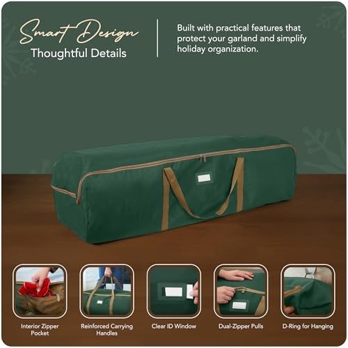 Durable Holiday Storage Duffle Bag - Fits Up to 25ft Garland, Reinforced Handles - Picture 5 of 7