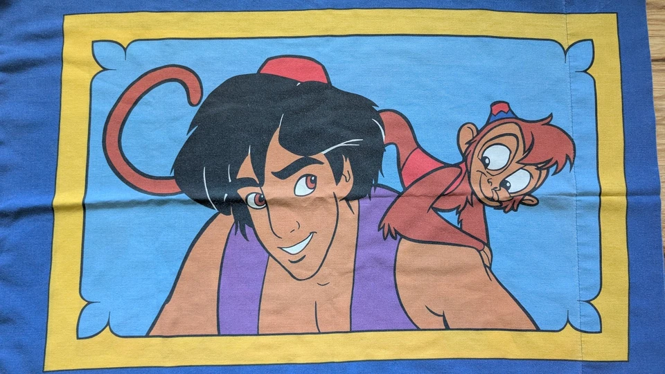 Funda de Almohada Vintage Disney Aladdin Estándar Años 90 Dibujos Animados Genio Abu Película Decoración Foto 4 de 4