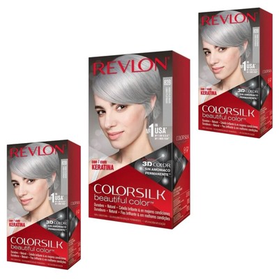 3 PACK - REVLON COLORSILK 82B   TINTE PARA CABELLO COLOR RUBIO PLATINADO