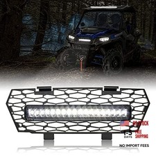 Mesh Grille with LED Light for Polaris General, Front Bumper Grill with LED