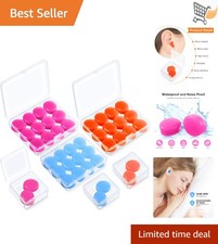 Silicone Ear Plugs Reusable Moldable Noise Cancelling Sleep Swimming 21 Pair