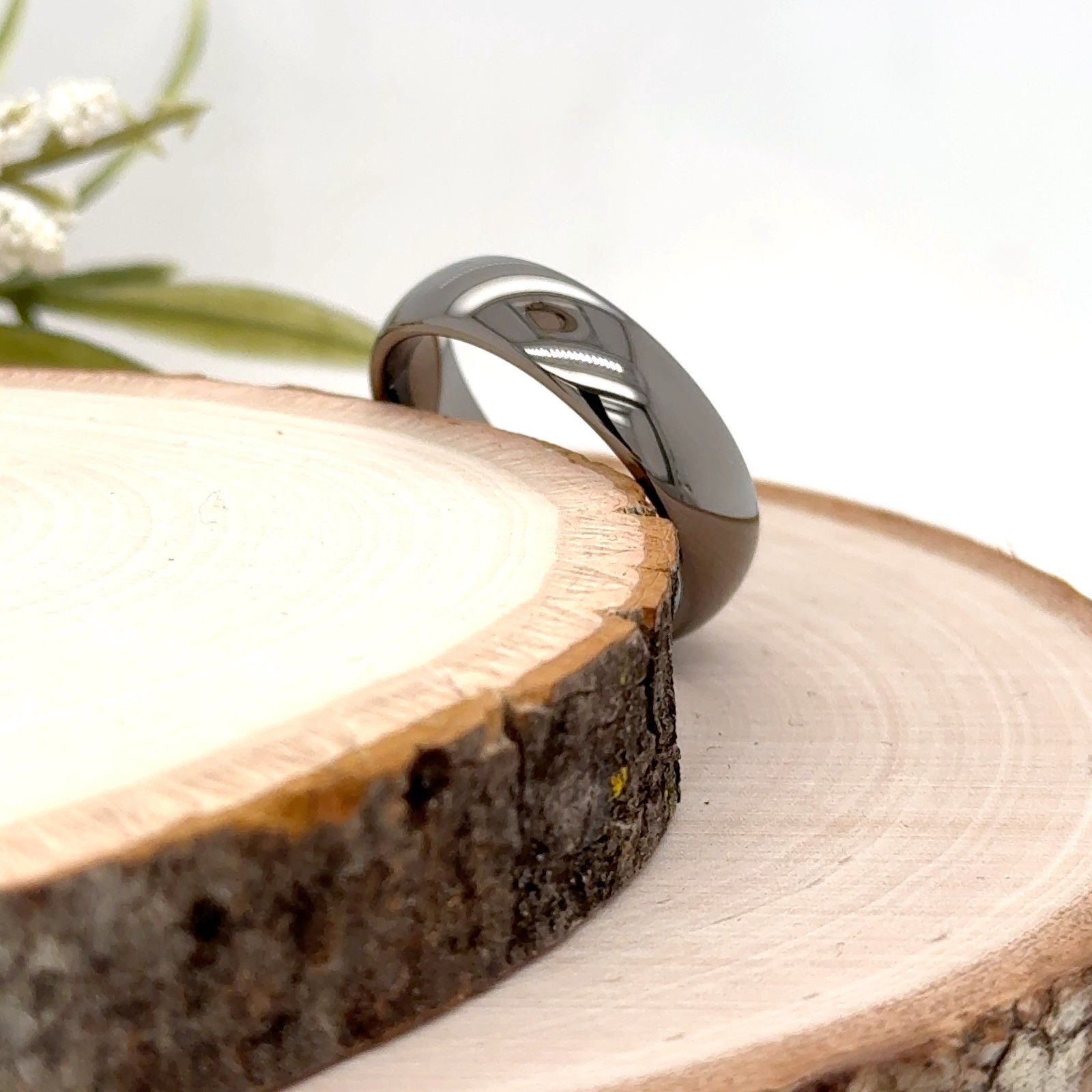 6mm Gray Tungsten Wedding Rings High Polished Edges Men Band For Christmas Gifts