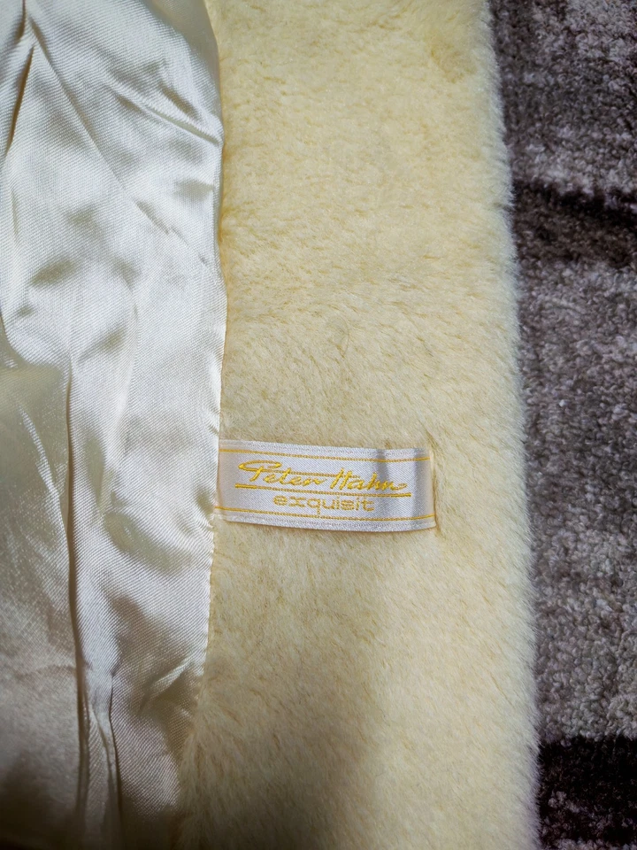 Vintage Peter Hahn Mujer Lujo Natural Llama Pelo Piel Beige Chaqueta M 10 40 Foto 4 de 4