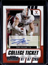 2021 Panini Contenders Draft Picks Tony Poljan RC Rookie Auto Autograph #316