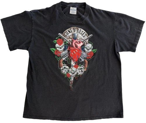 Guns N' Roses Heart & Skulls Brockum Tour T-Shi 1990s vintage concert t-shirt, vintage, size XL, single stitch, B+ condition