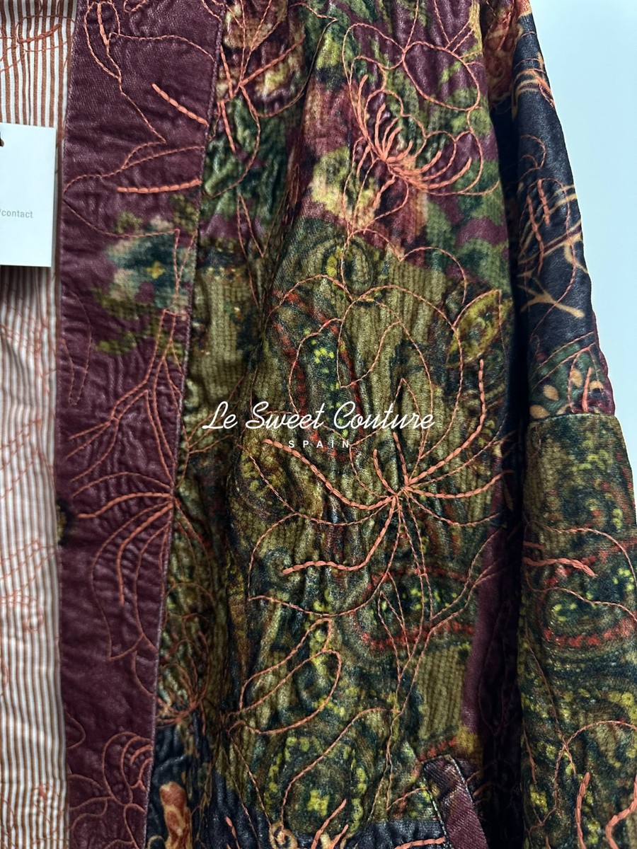 ZARA WOMAN NWT FW25 FLORAL PRINT VELVET KIMONO AUBERGINE 4751/214/610