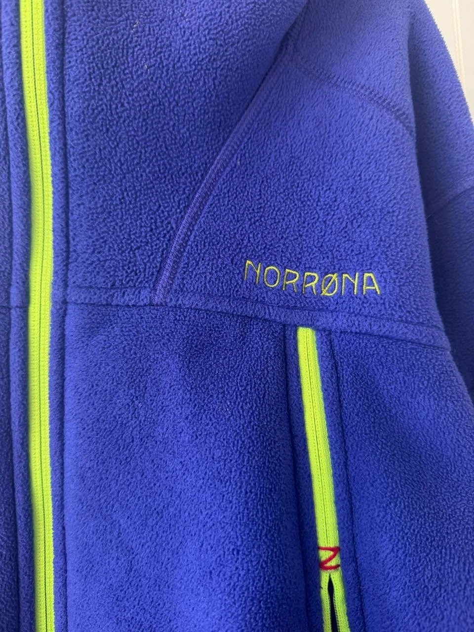 Norrona Narvik Warm3 Fleece Jacket Mens M Blue Berry Polartec Full Zip Hooded image 2