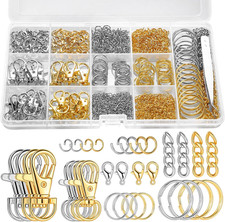 1130PCS Keychain Making Kit Jump Rings for Jewelry DIY Key Chain Supplies with K