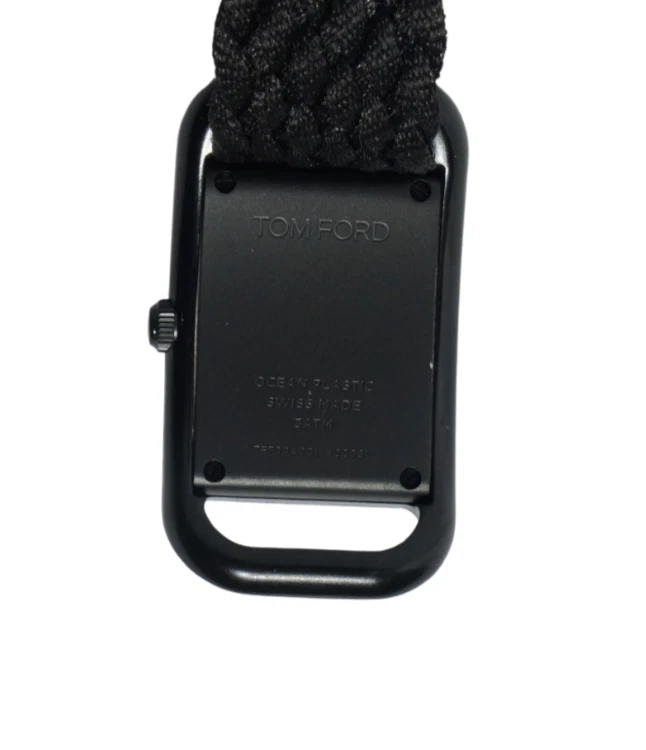 Novo na caixa Tom Ford "No. 004" Ocean Plastic relógio esportivo preto 25mm autenticidade suíça - Imagem 3 de 4