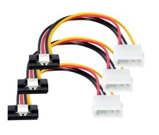 4 Pin Molex to SATA Power Cable IDE Male to 15pin Female 7 Inch Latch 3 PCS