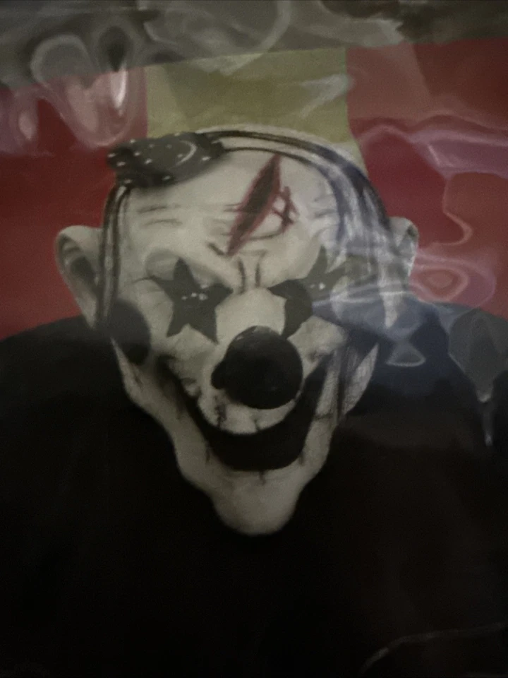 Disfraz de payaso asesino de Halloween negro blanco mono, máscara y cuello 3 piezas sistema operativo para hombre Foto 3 de 4