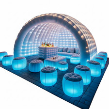 5m Portable LED Inflatable Igloo Dome Tent Marquee Canopy Shelter for Exhibition