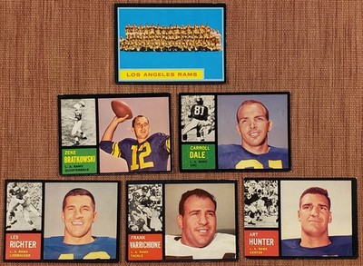 1962 Topps Rams Football Cards Richter Bratkowski & Team SPs Dale RC Varrichione